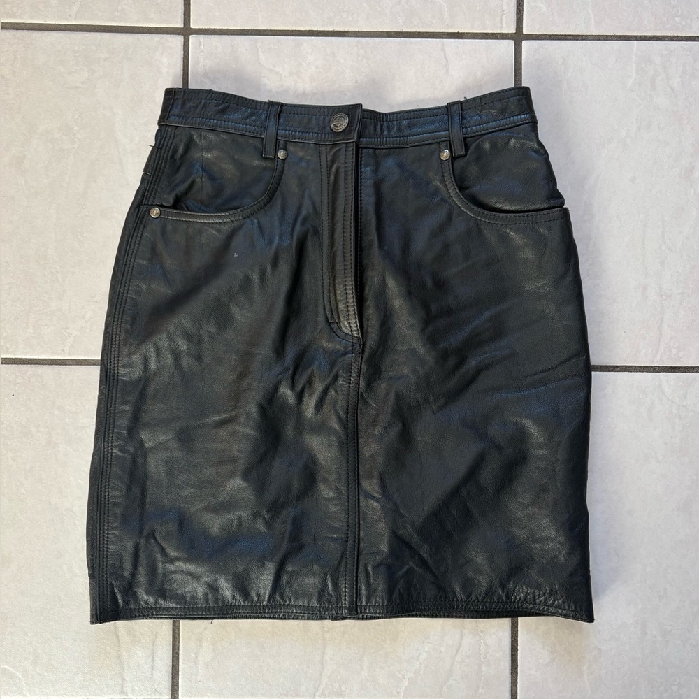 100% Leather Harley Davidson Skirt Size Small